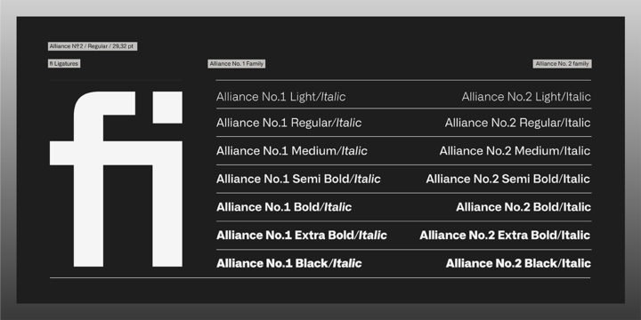 Przykład czcionki Alliance No 1 Medium